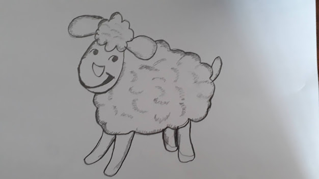easy sheep drawing with pencil sheep drawing